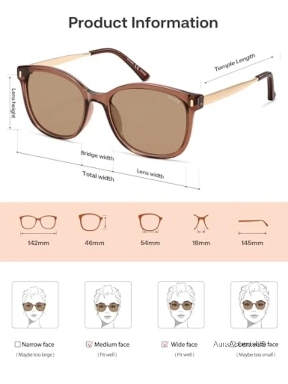 Oversized Square Polarized Sunglasses Full Frame UV400